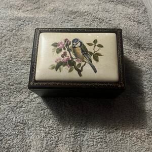 Vintage Blue Bird Wind Up Music Box